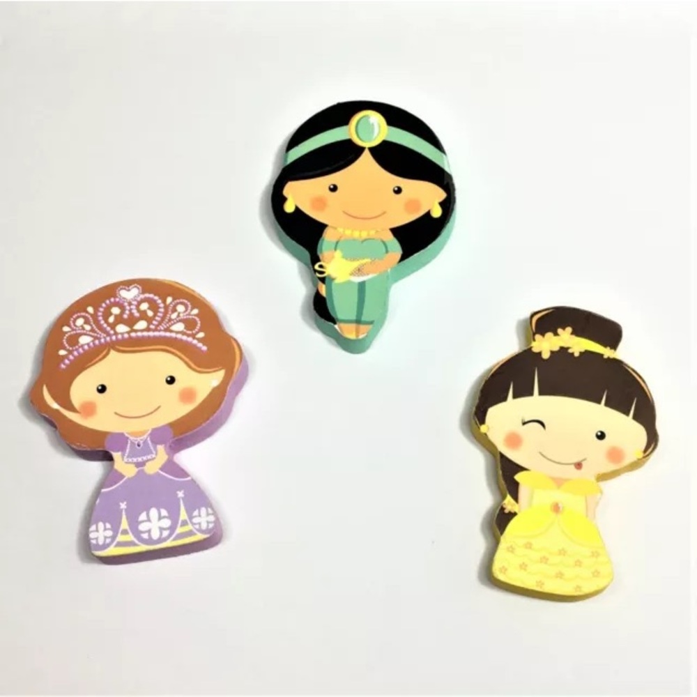 New 3pcs Disney Princess Wood Magnetic